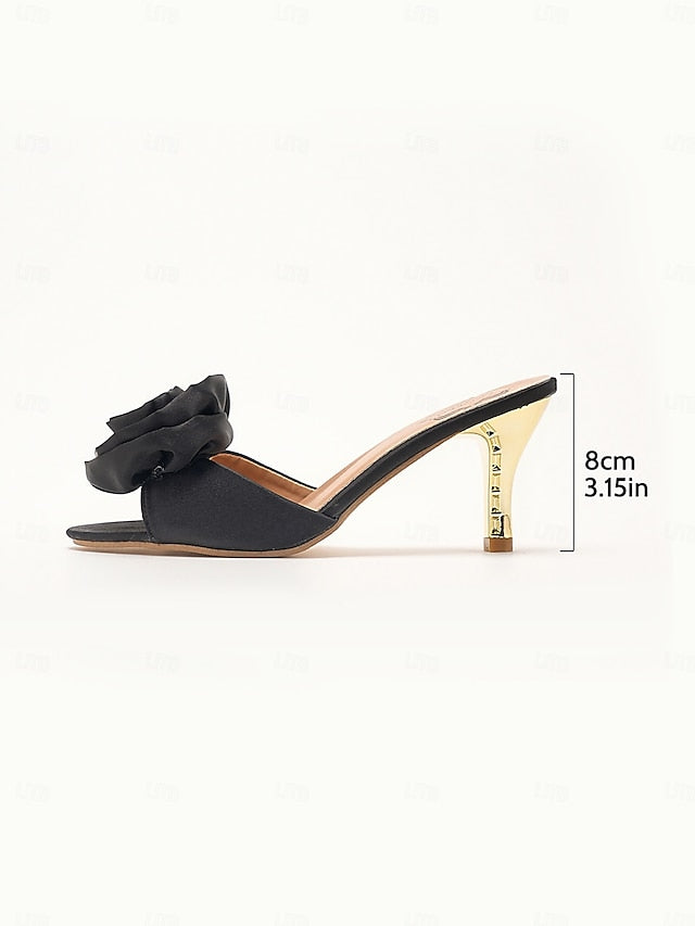 Women's with Satin Accents Wedding and Open-Toe Heels Gold