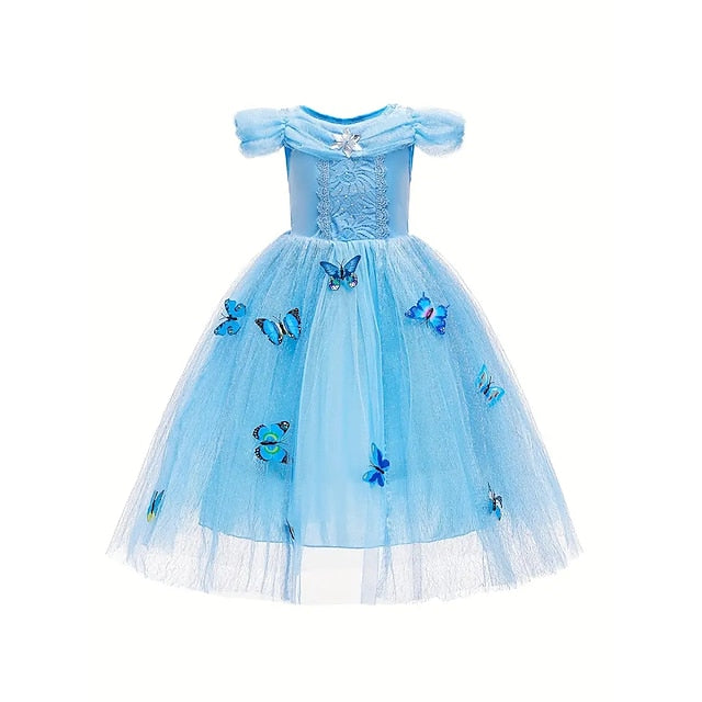 Tulle Elsa Party Frozen Theme Princess Costume Flower Girl Dress