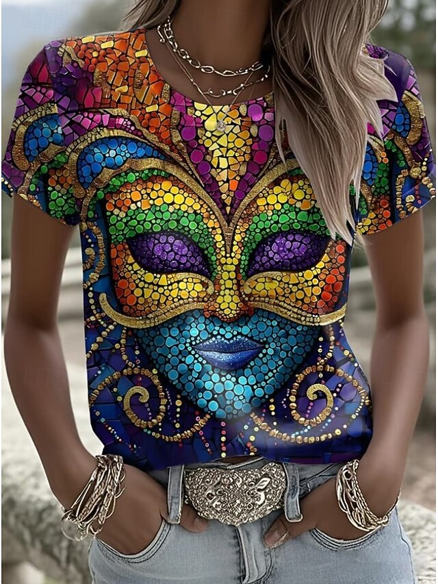 Carnival Women's T Shirt Floral Vintage Stylish Classic