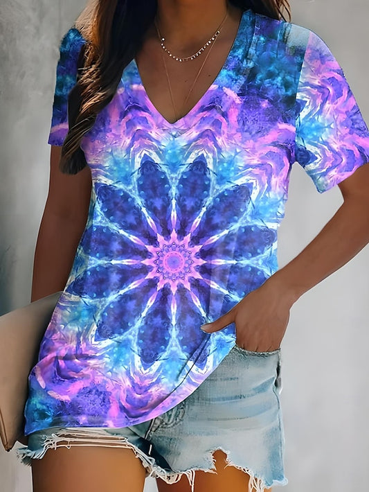 Women's T Shirt Summer Tops Tie Dye Casual Sleeveless Short