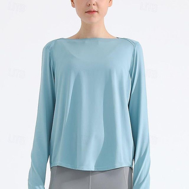 Women's Yoga Top Crew Neck Quick Dry Lightweight Breathable