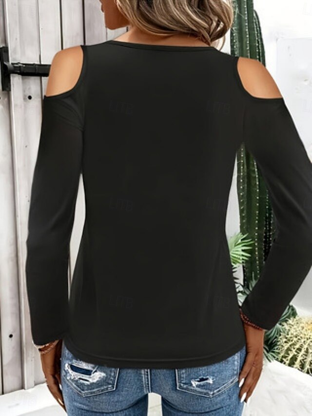Women's T Shirt Tee Top Hole Plain Fashion Stylish Classic