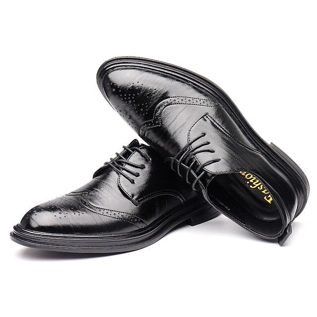 Classic – Shoes Faux Leather Brogue Brown Men's