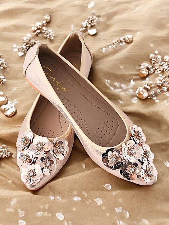 Floral Women's Comfortable Embellished – Flats Foldable