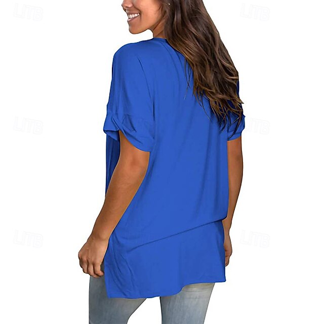 Women's T Shirt Tee Top Solid Color Graphic Plain Fashion