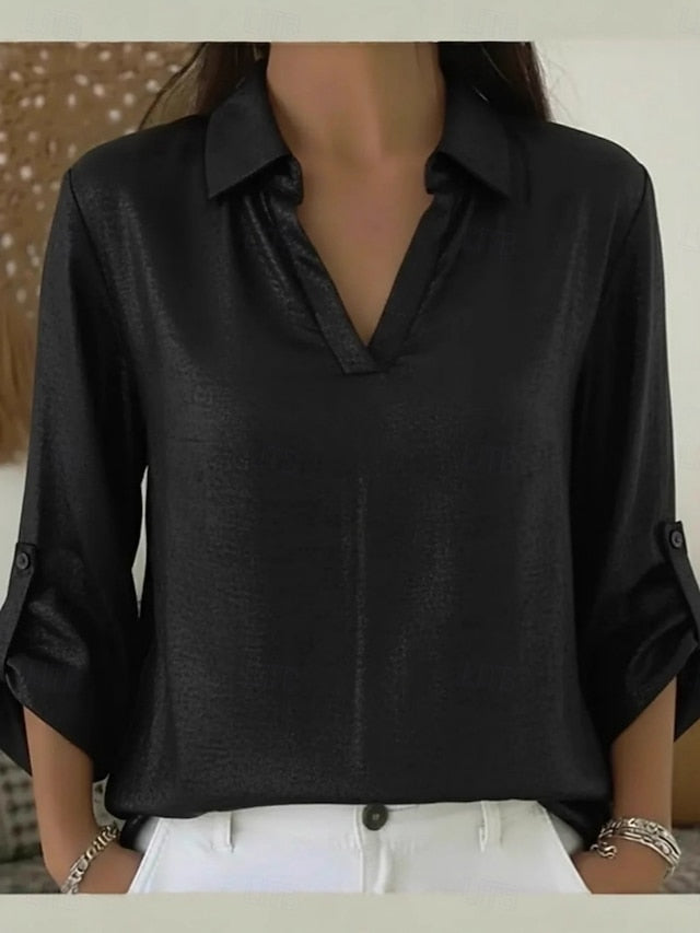 Women's Shirt Casual Shirt Plain Vintage Stylish Classic