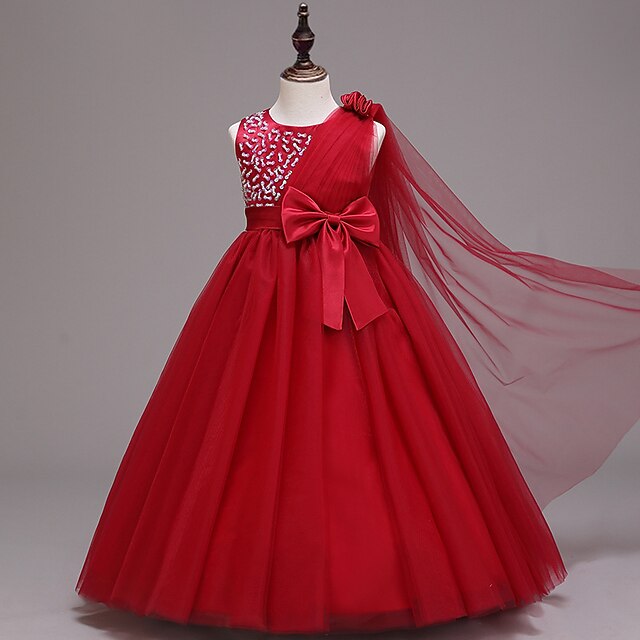 Girls' Kids Colored Flower Solid Dress Girl