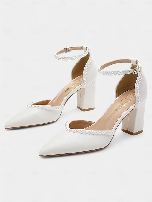 Heels Elegant Wedding Pearl-Embellished Women's