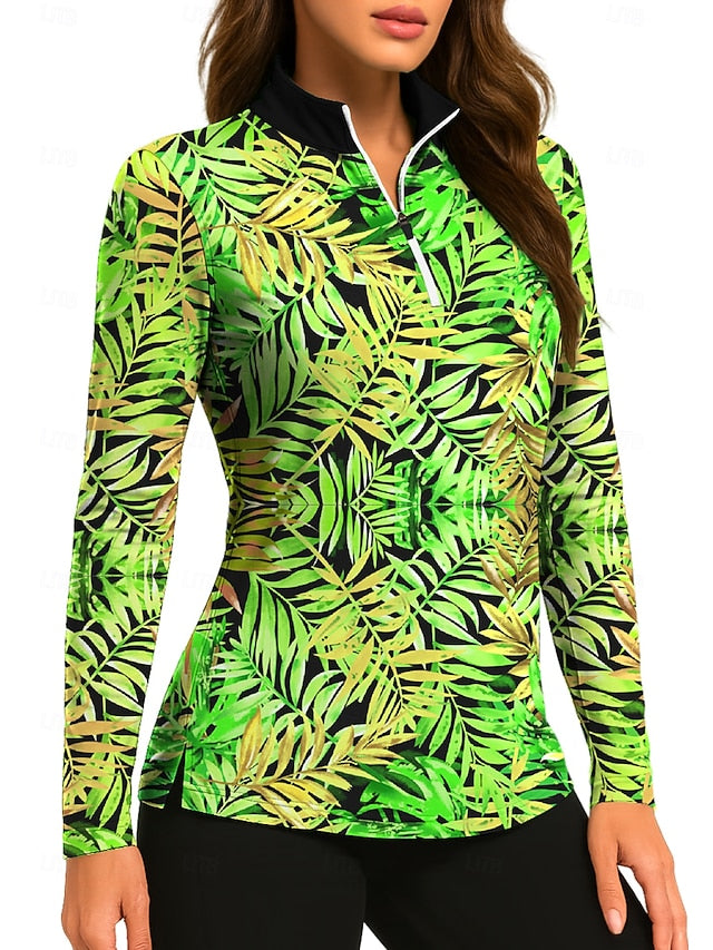 Women's Plants Tropical Floral Botanical Tops Golf Polo