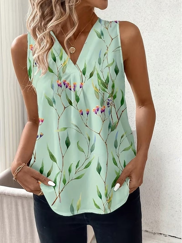 Women's Tank Top Floral Graphic Plants Elegant Vintage