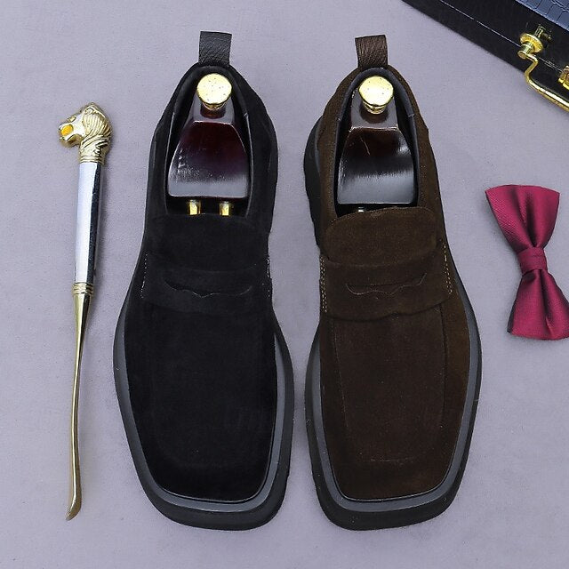 Leather Suede -Classic Business Loafers Men's Cowhide