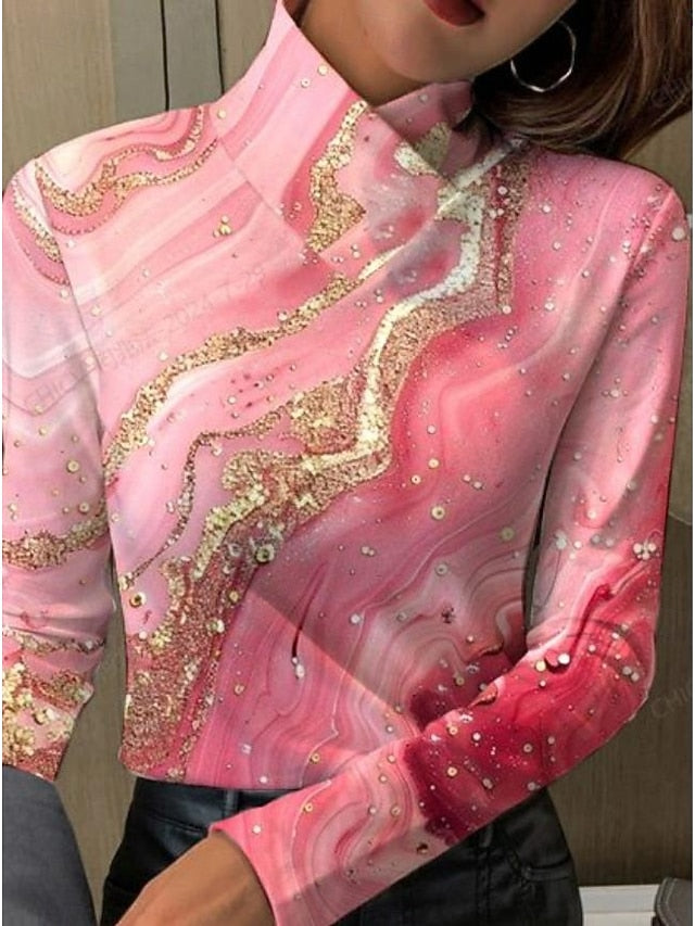Women's Tunic T Shirt Elegant Long Sleeve Long Tops Daily