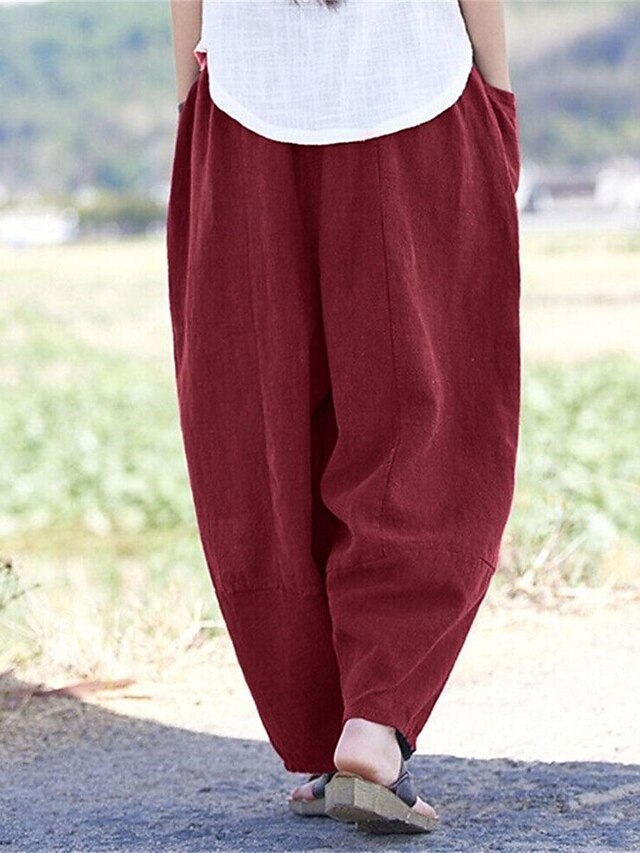 Women's Wide Leg Pants Trousers Streetwear Casual Long High