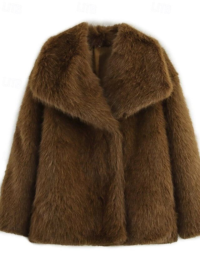 Faux Comfortable Furs Warm Fur Coat Women's Leathers