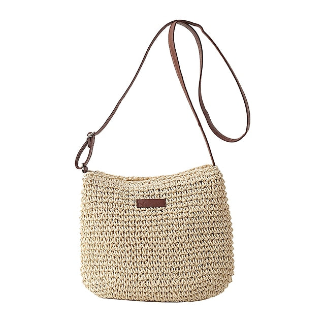 Women's Woven Straw Boho – Bag Crossbody Natural Summer