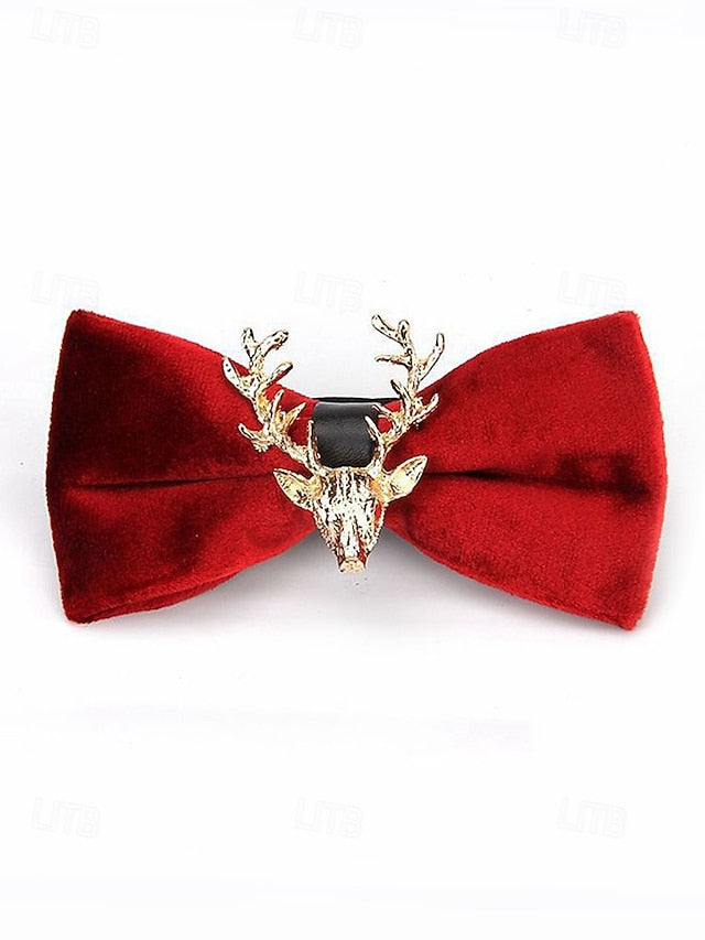 Deer Gold Tie Pin Men's with Velvet Head Bow