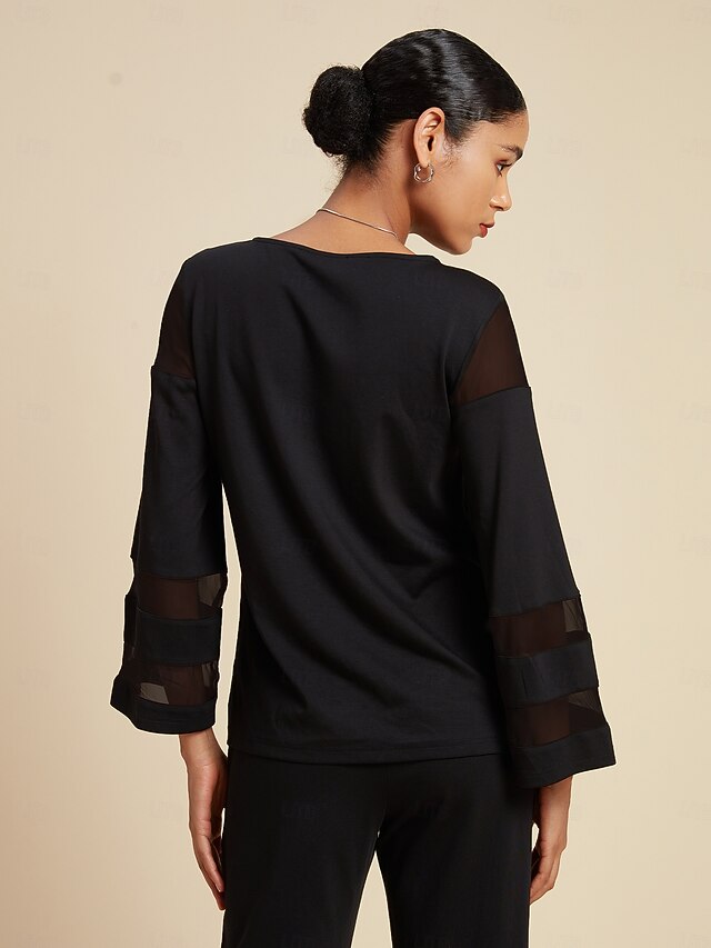Women's Chiffon Modal Illusion Sleeve Matching Shirt &