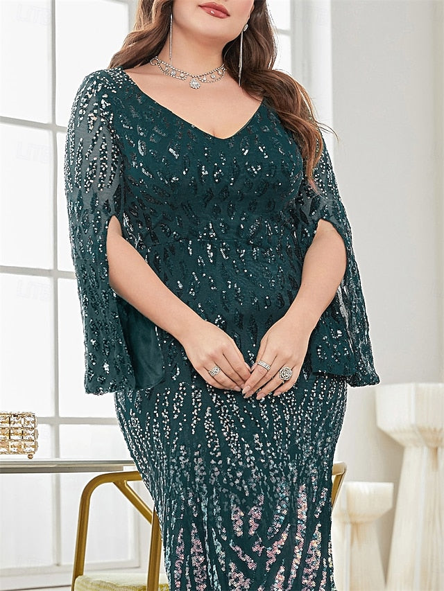 Dress Plus Party Bride Elegant of Size Curve V the Mother