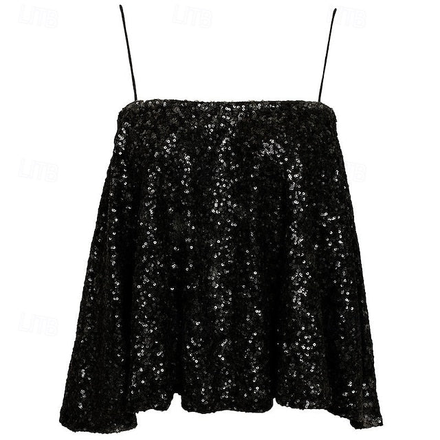 Retro Vintage 1980s Camisole Sequins Fancy Dress Women's
