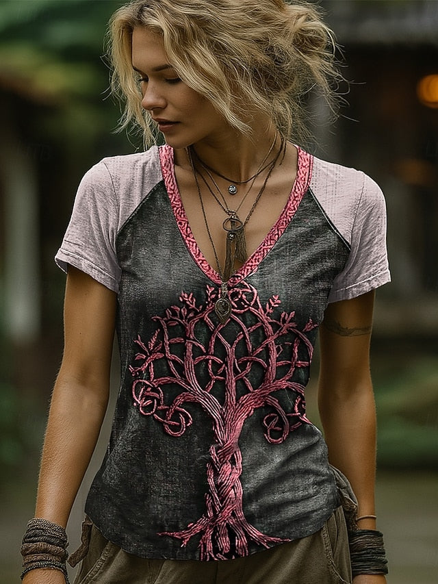 Women's Boho T Shirt Graphic Bohemia Western Classic Short