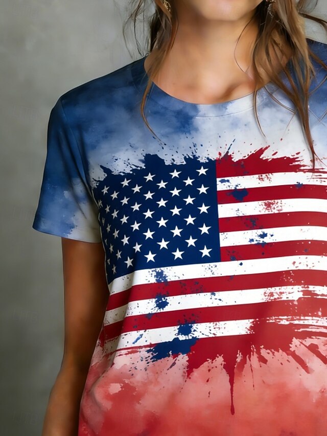American Independence Day Women's T Shirt Tee Top Print