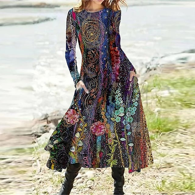 Women's Midi Dress Casual Dress Winter Dress Swing Dress
