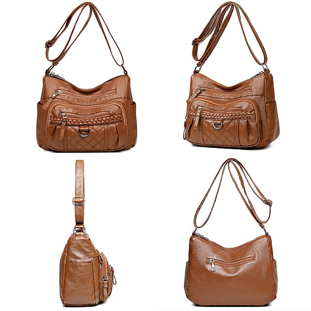 Hobo Bag PU Shoulder Leather Crossbody Women's