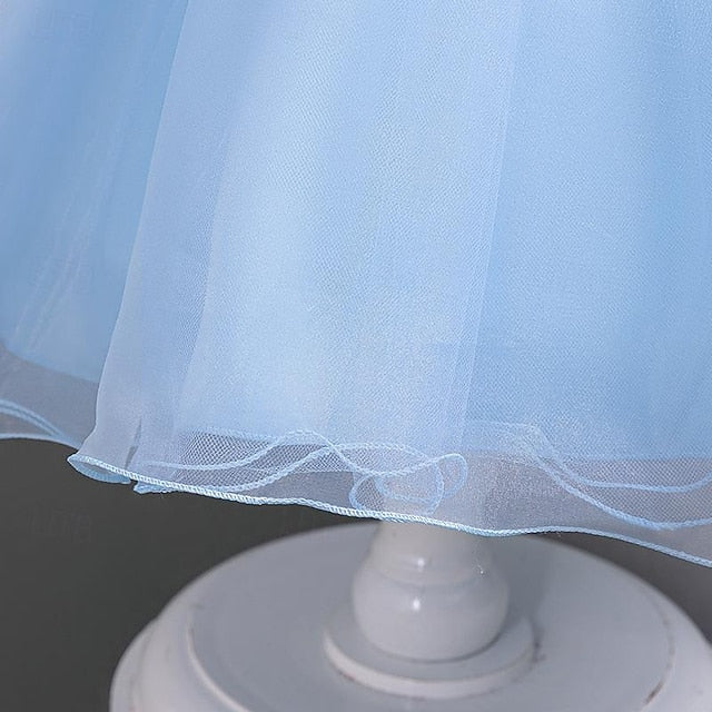 Party Sequin Dress Kids Sleeveless Floral Wedding Girls'