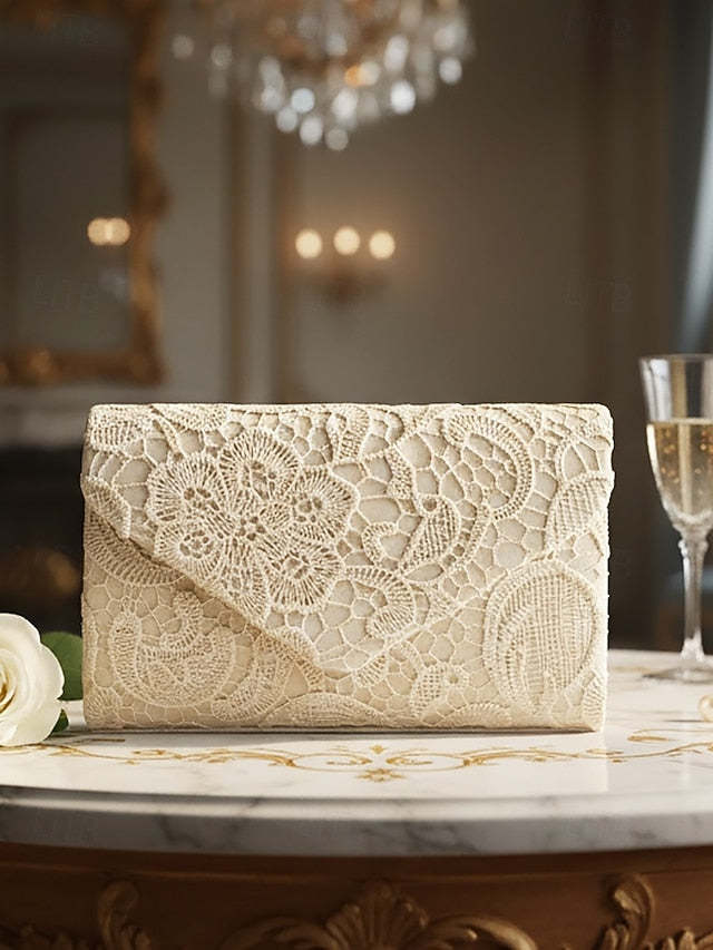 Clutch with Lace Women's Bag Evening Strap Chain