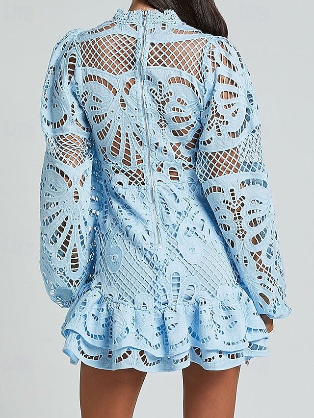 Women's Mini Dress Black Dress Lace Dress Cut Out Dress