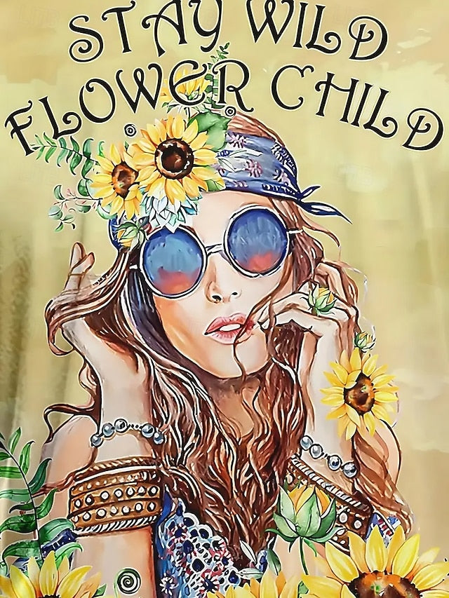 Women's T Shirt Summer Tops Print Graphic Sunflower Classic