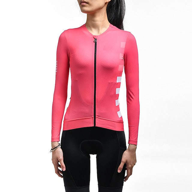 Women's Cycling Jersey Stripes Long Sleeve Bike Jersey Top