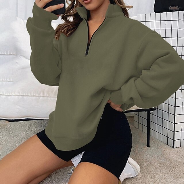 Women's Track Top Pullover Quarter Zip Long Sleeve Top