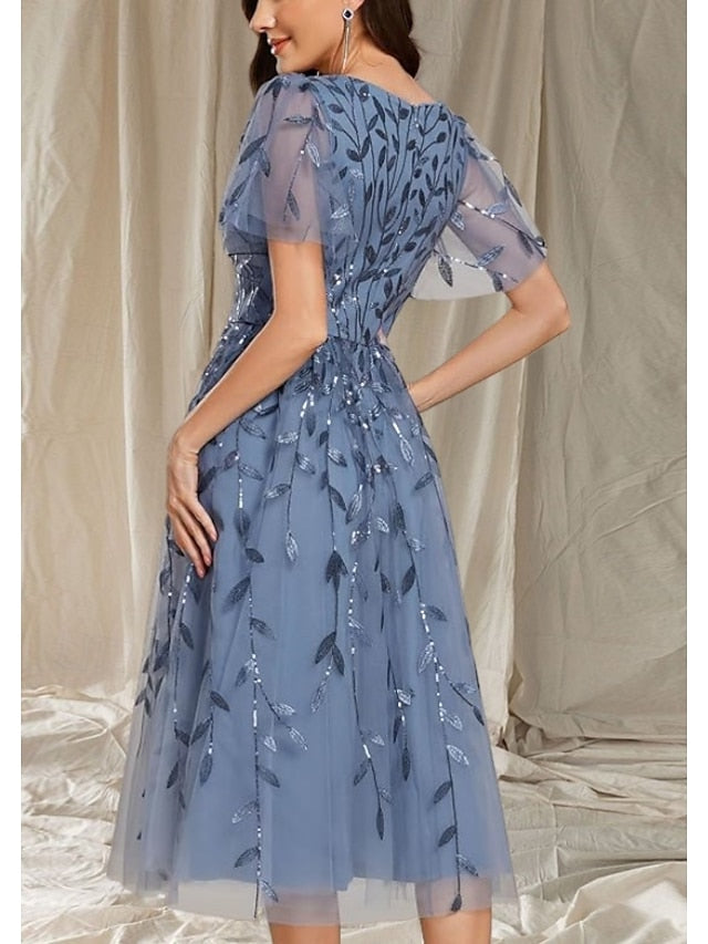 Neck Mother Elegant A-Line V the Guest Wedding Dress of Bride