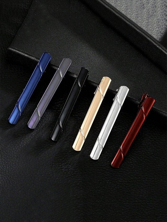 7 Clip Colors Tie Classic - Metal Available Men's