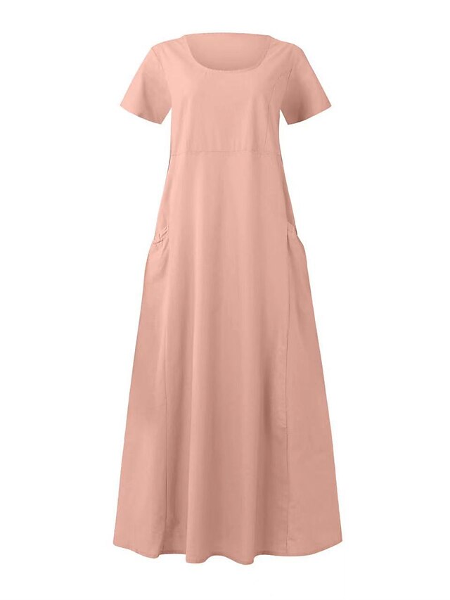 Women's Pink Sky Blue khaki Summer Maxi long Dress Maxi