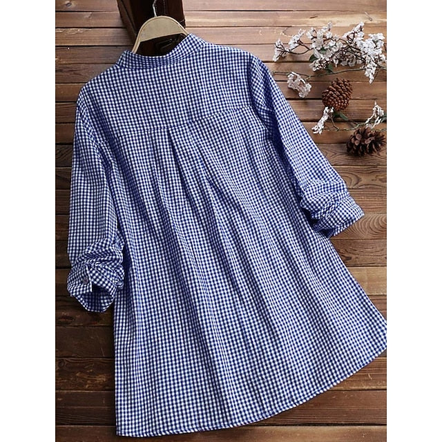 Women's Summer Shirt Casual Shirt Blouse Buttons Print