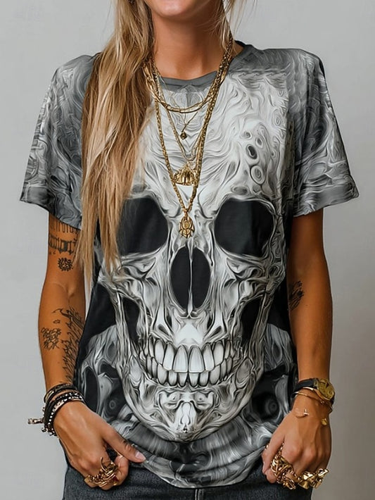 Women's T Shirt Skulls Graphic Vintage Stylish Classic