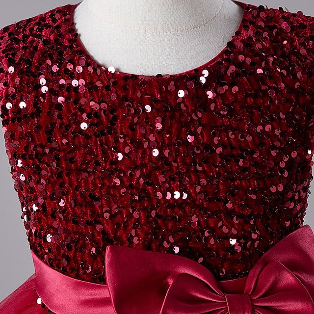Festival Sequin Party Kids Wedding Sleeveless Dress Girls'
