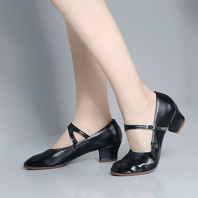 Gold Heel Dance Jane with Buckle Low Shoes Mary Women's