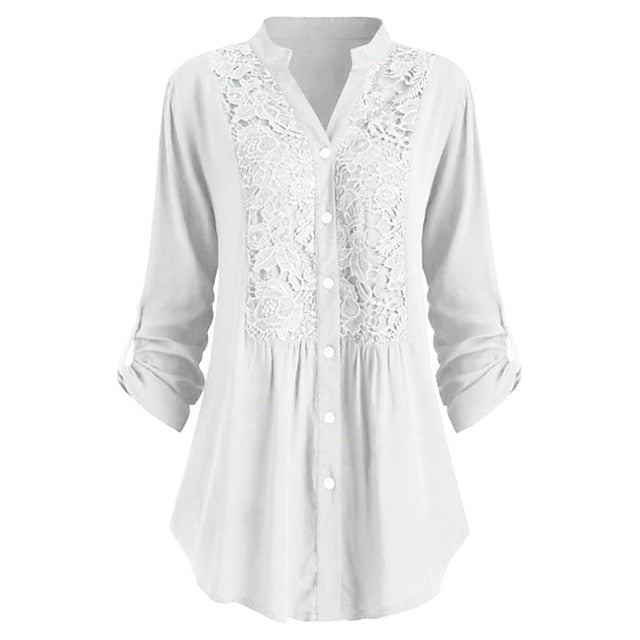 Women's Shirt Lace Shirt Tunic Shirts Blouse Elegant
