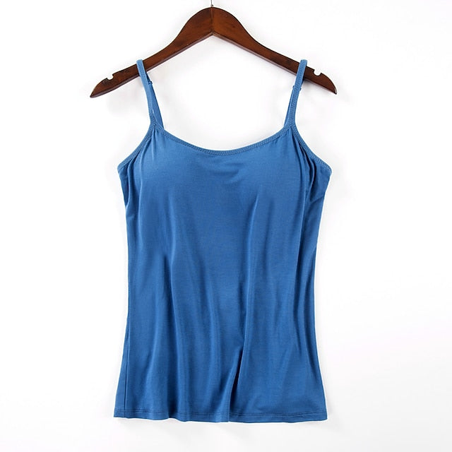 Women's Camisole Tank Top Plain Basic Sleeveless U Neck