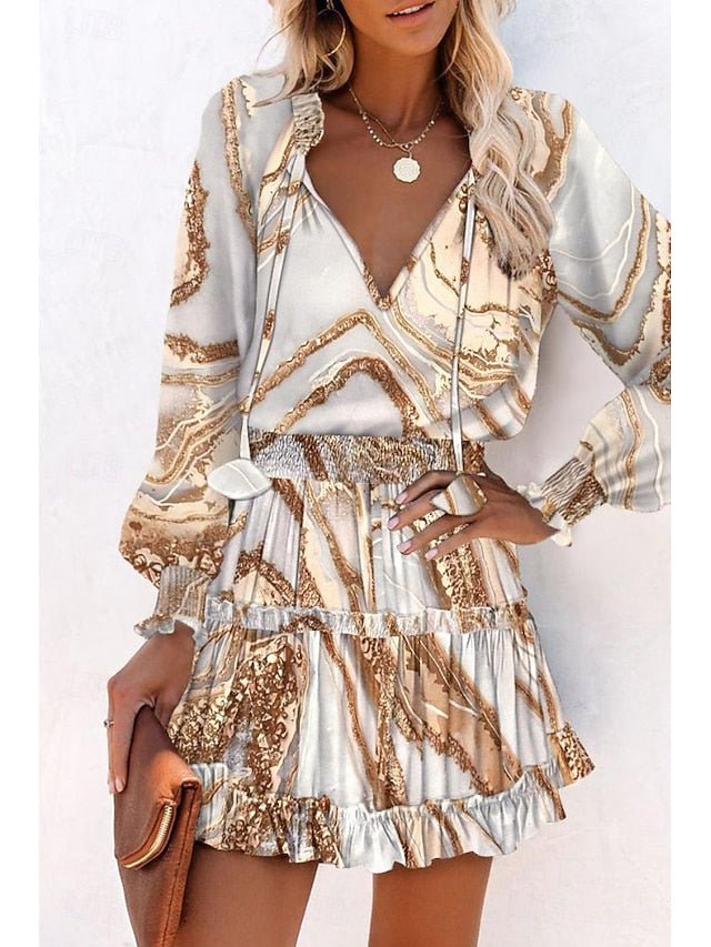 Women's Mini Dress Print Dress Fashion Daily Holiday Going