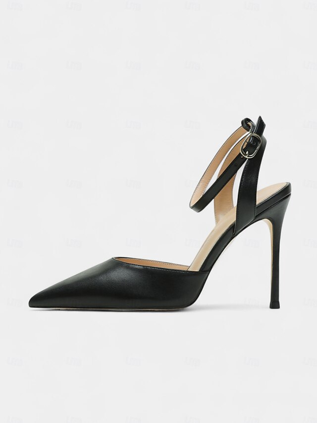 Stiletto Leather Heels Patent Nude Women's Slingback -