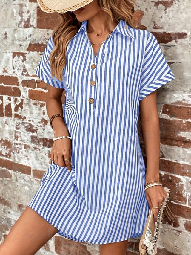 Women's Mini Dress Shirt Dress Casual Dress Summer Dress