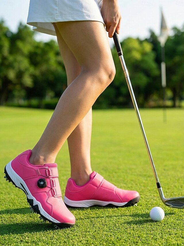 Women's Rose Pink Sporty Golf Shoes – Cushioned Low-Top