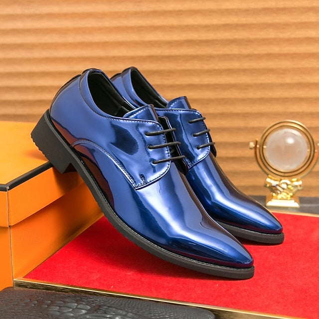 Lace-Up Formal Patent Men Shoes – for Glossy Leather Green