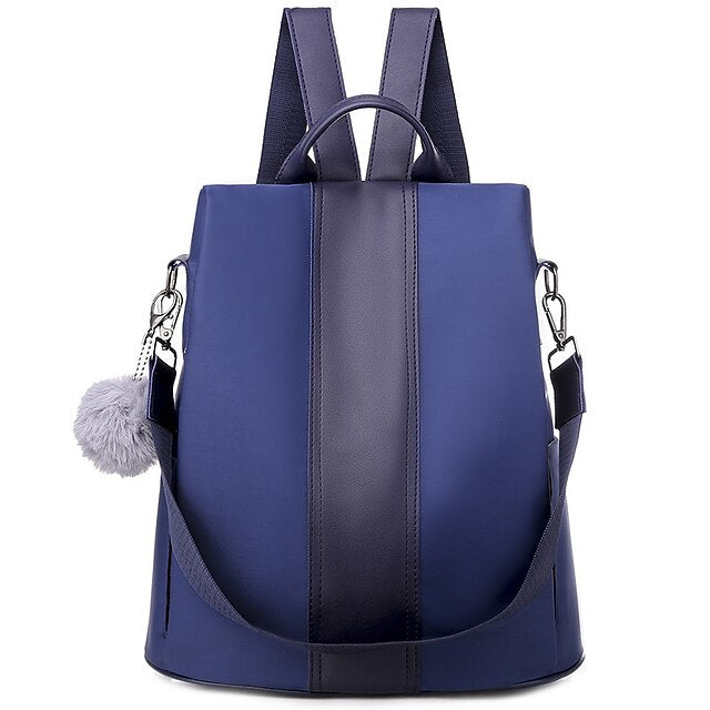 Pom with Purse Leather Convertible Women's Backpack Faux