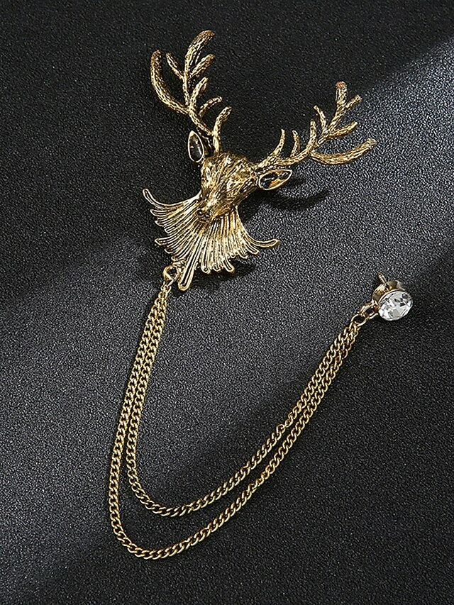 Lapel with Brooch Christmas Men's Pin Deer