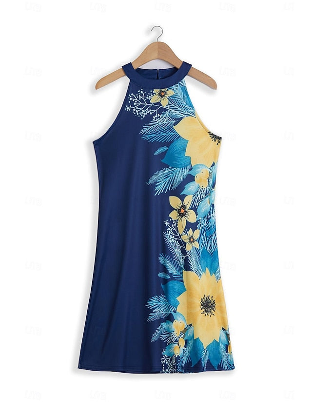 Women's Summer Dress Halter Neck Dress Print Dress Active